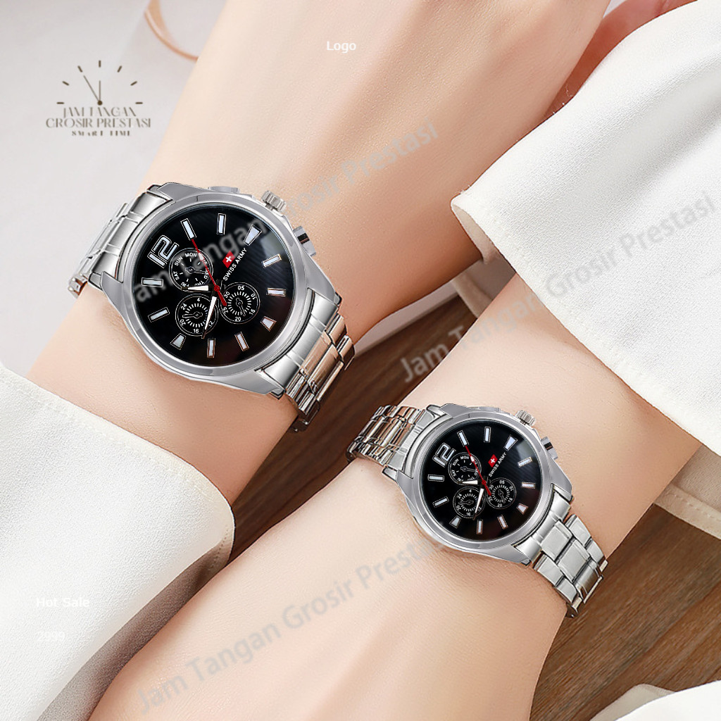 【Bagus】 Jam Tangan Couple Jam Tangan Rantai Terbaru dengan Rantai Elegan:Polos-Rantai stainless deng