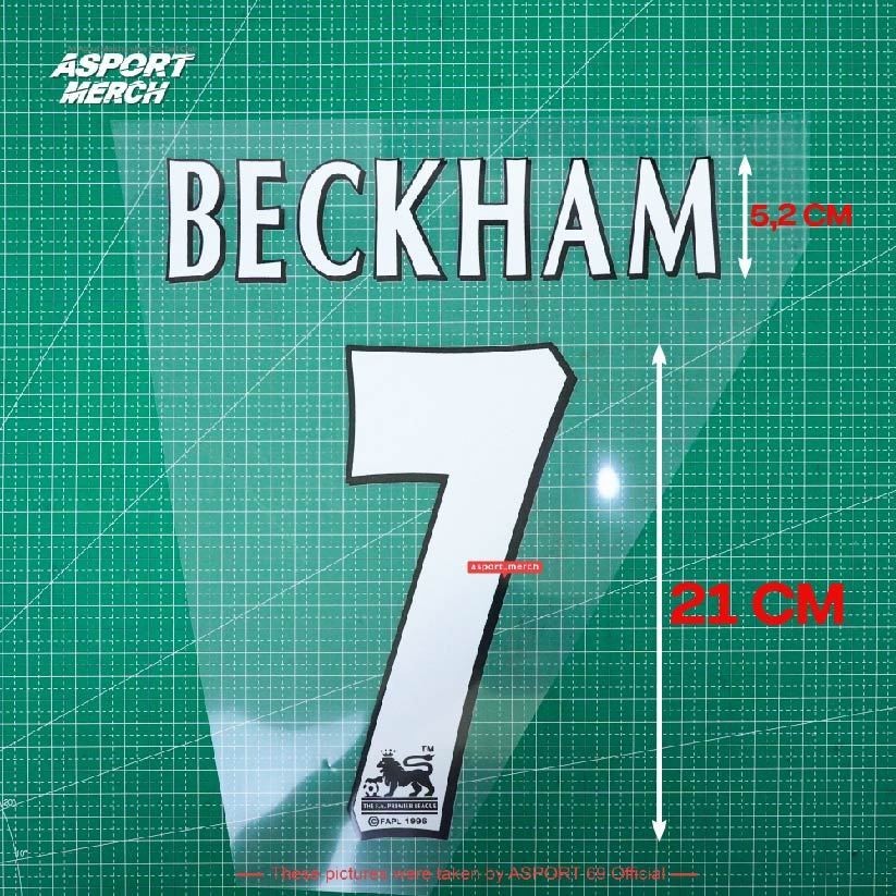 ASPORT NAMESET BECKHAM M4N UNITED HOME 1998 1999 TREBLE NAMESET  MU HOME 98 99