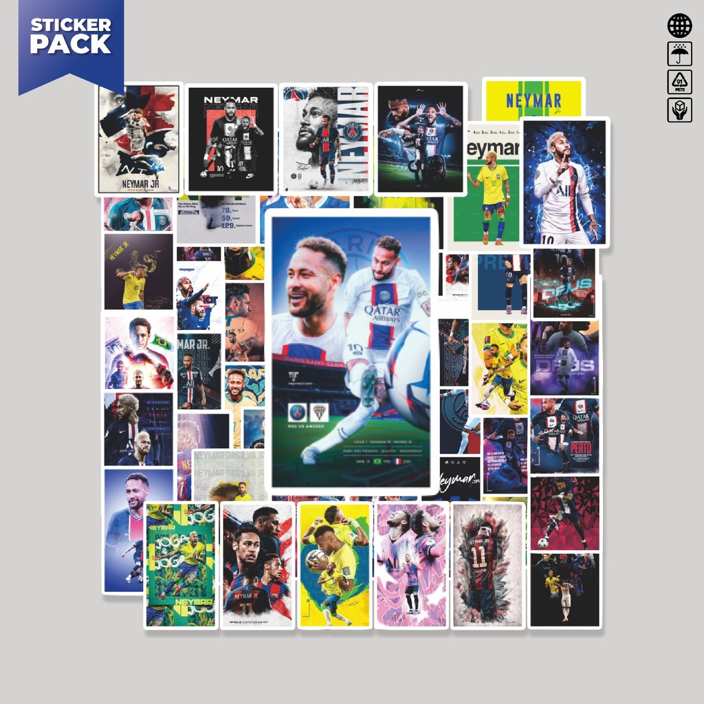 

[100PCS]Stiker Pack Stiker Neymar JR Aesthetic Vinyl Anti Air Dekorasi Sticker Laptop Buku Journal Koper Helm Casing HP Gitar Helm Skateboard
