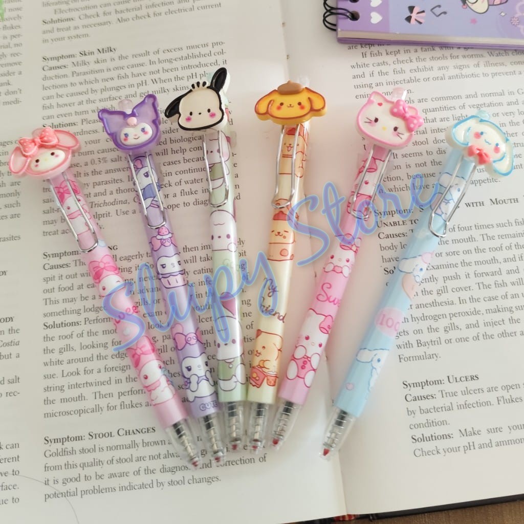 

SLP Bolpen pen cetek Kuromi My Melody Cinnamoroll Hello Kitty Pochacco Pompompurin Head