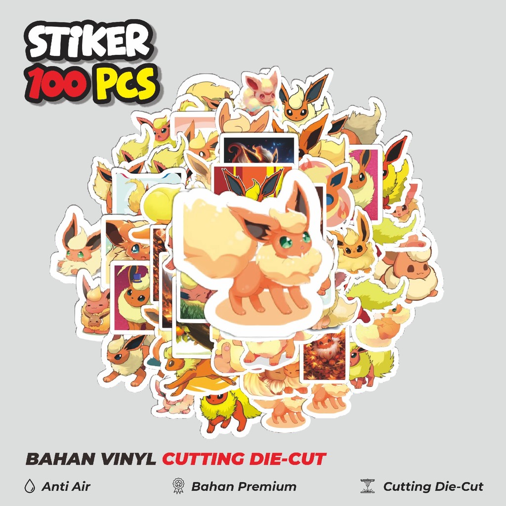 

Terbaru! 50 pcs Stiker Kartun Pokemon Flareon Dekorasi Lucu Kreatif untuk Notebook, Skateboard, HP