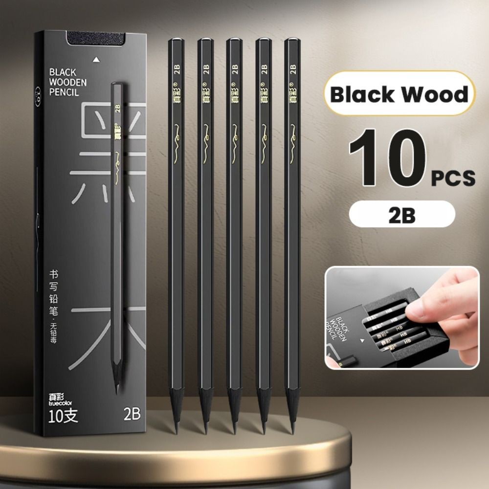 

10/30PCS Black Wood Graphite Pencil Set HB 2B Black Lead Writing Pencil Students Drawing Sket Pencil For S ool Office