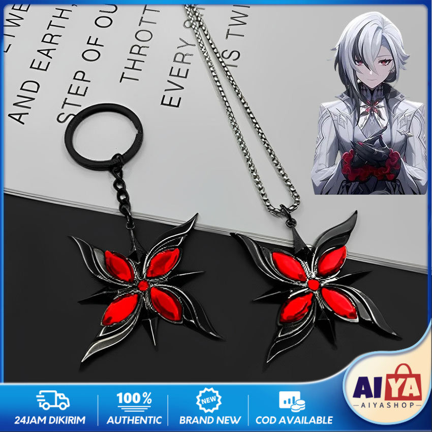 Genshin Impact Keychain Vision Arlecchino Gantungan Kunci Vision / Kalung Vision Arlecchino Necklace