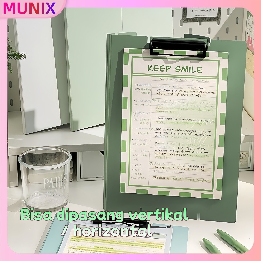 

Clipboard A4 Multifungsi-Model Berdiri,Map Dokumen Motif Pastel+Organizer Kertas-COD Ready