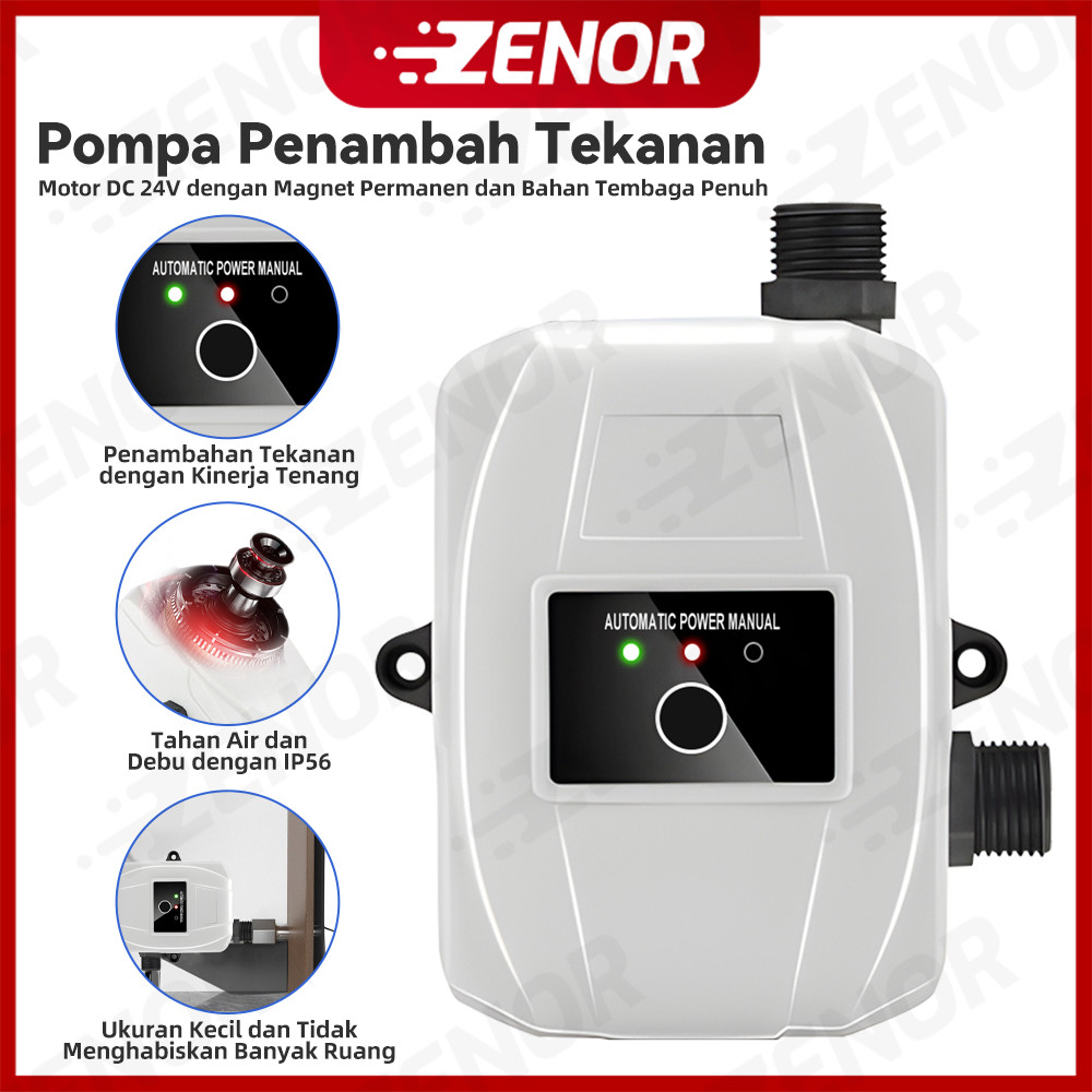 250W Pompa Booster Pendorong Air Otomatis 45L/min untuk Shower Water Heater dan Mesin Pendorong Air