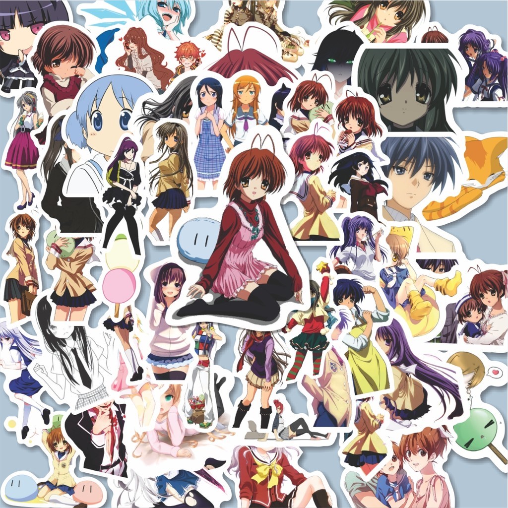 

100PCS Lucu Sticker Anime Clannad Stiker Aesthetic Stiker Anti Air Stikers Berperekat Waterproof sticker decal buat Motor Helm Buku Journal Koper Casing HP Laptop Botol Minum Hadiah anak