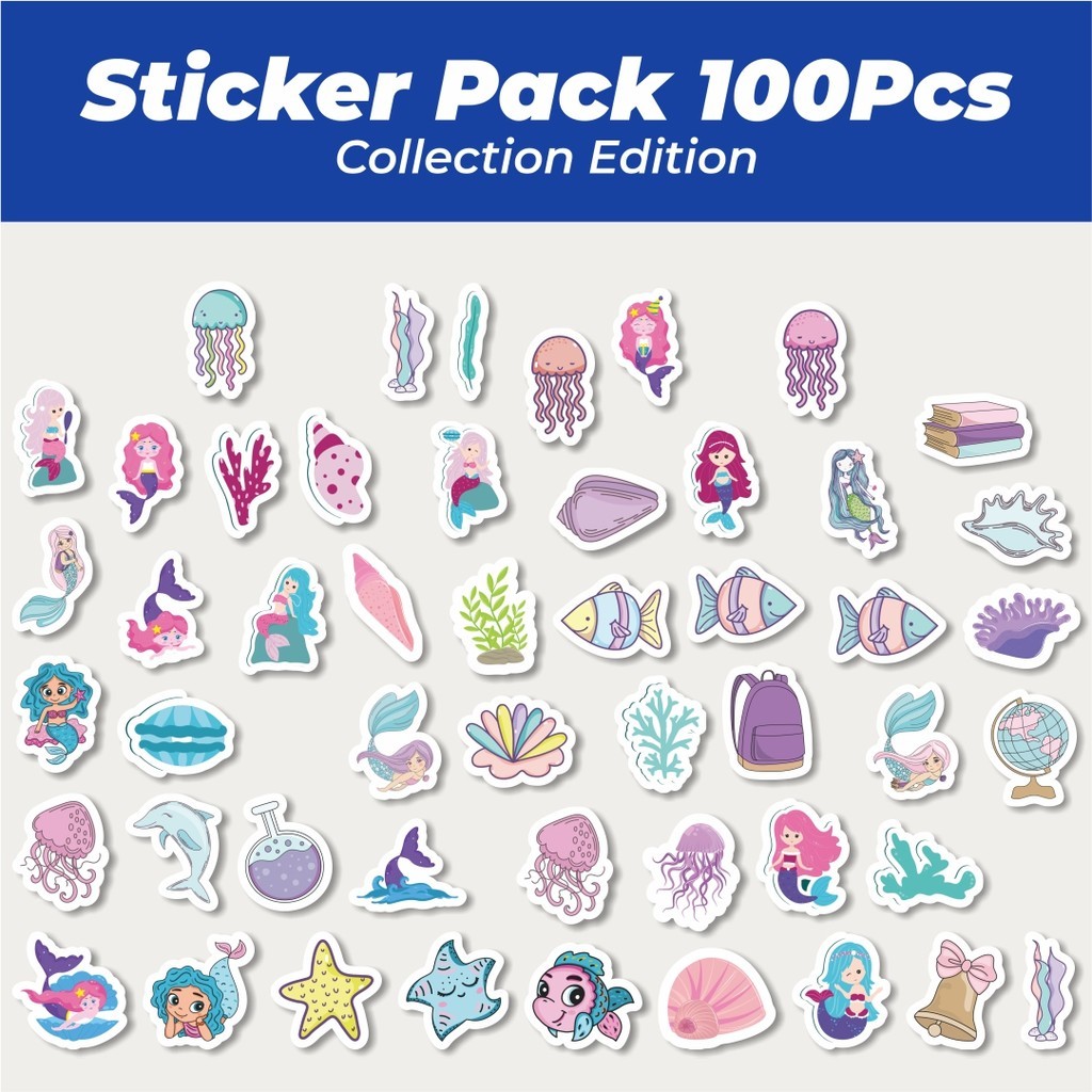

Hot Stiker Kartun Pink Ungu Mermaid [Kartun PinK Ungu Putri Duyung] Lucu Anti Air Stikers Berperekat Waterproof Sticker Decal Buat Motor Helm Buku Journal Koper Casing HP Laptop Botol Minum