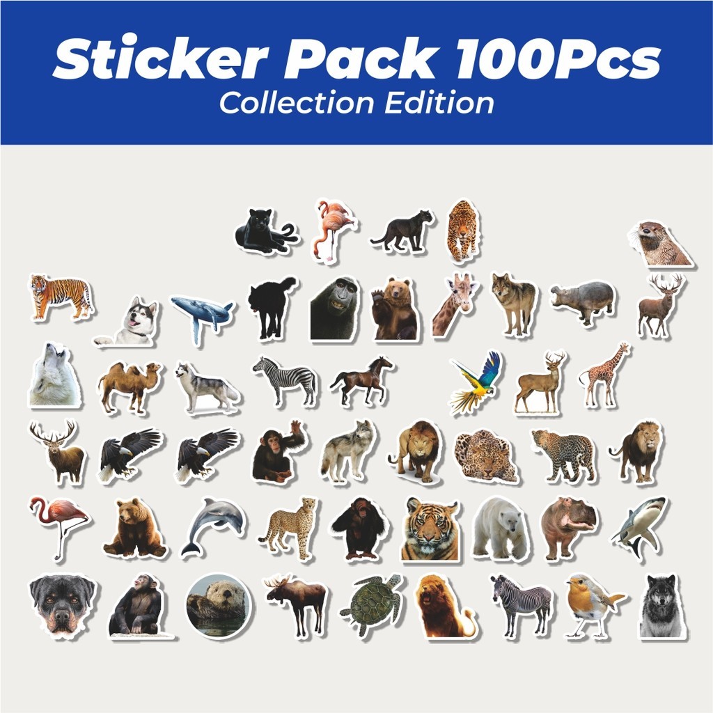 

Hot Stiker Hewan Hewan/Animal Lucu Anti Air Stikers Berperekat Waterproof Sticker Decal Buat Motor Helm Buku Journal Koper Casing HP Laptop Botol Minum