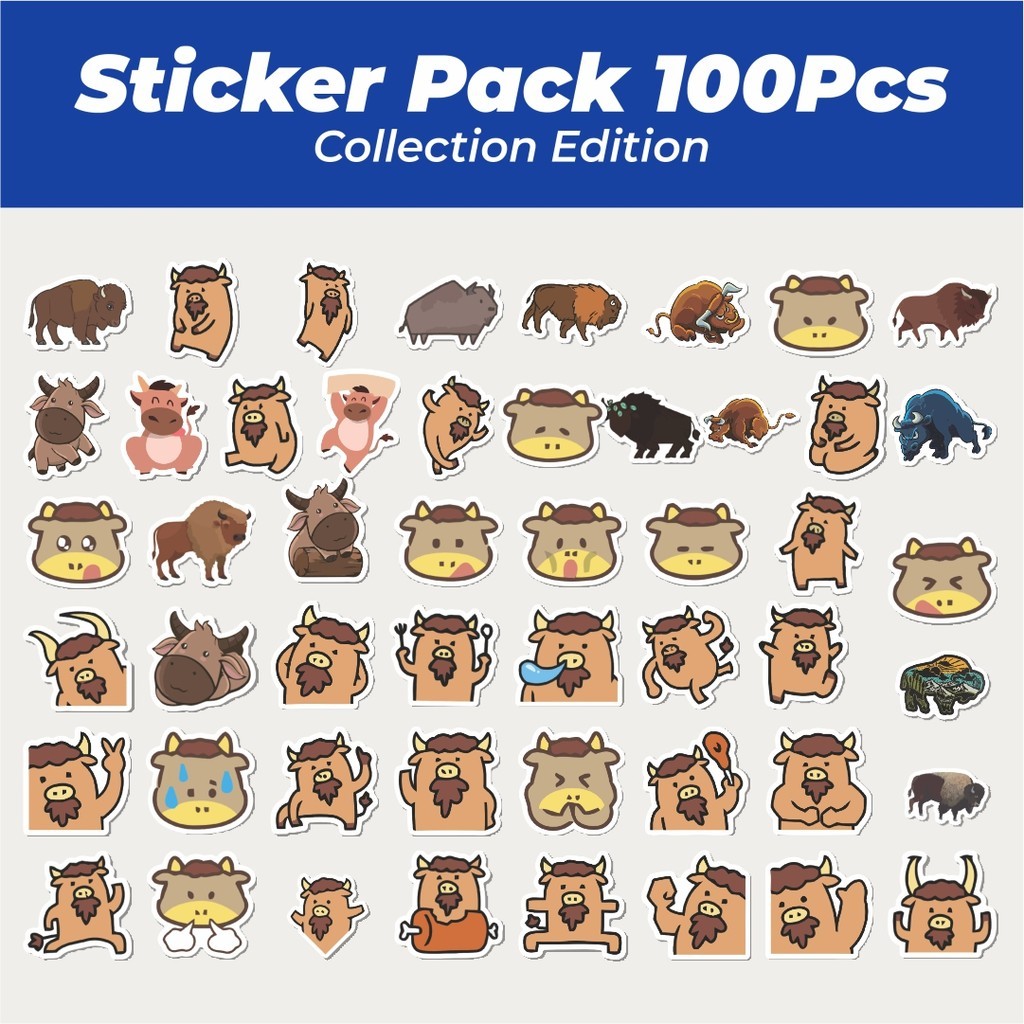 

Hot Stiker Hewan Bison Lucu Anti Air Stikers Berperekat Waterproof Sticker Decal Buat Motor Helm Buku Journal Koper Casing HP Laptop Botol Minum