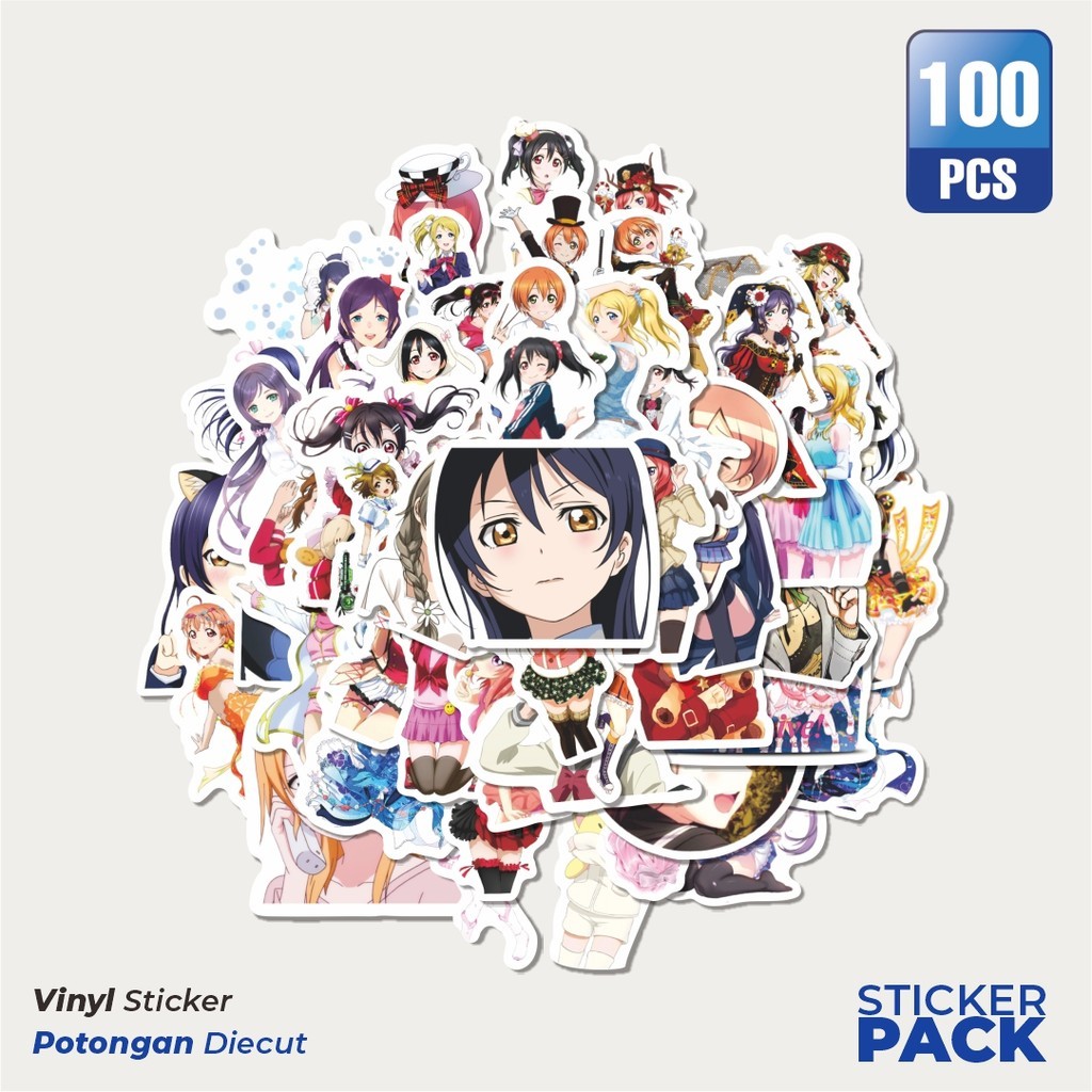 

Super Hemat! 100 PCS Sticker Anime Love Live! School Idol Project Sticker Waterproof Aesthetic- Untuk Laptop, Motor, dan Helm - Paper Stationery Pack