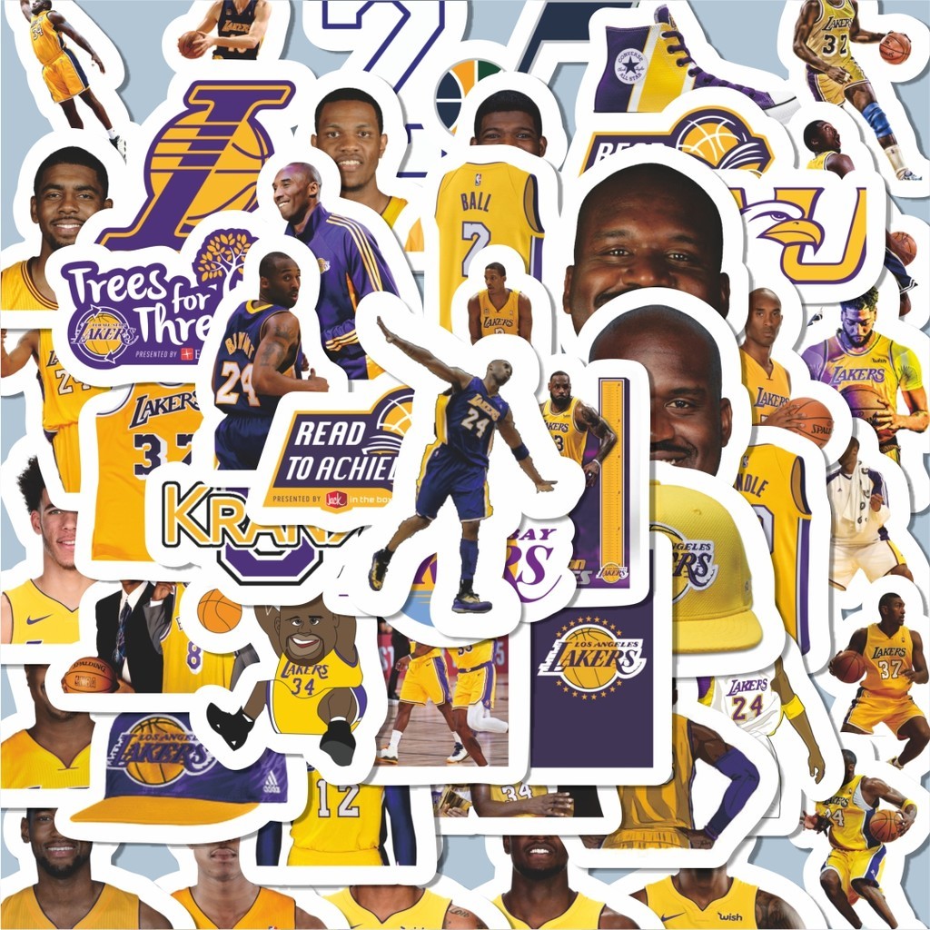 

100PCS Lucu Stiker Lakers Pemain Basket NBA Stiker Aesthetic Stiker Anti Air Stikers Berperekat Waterproof sticker decal buat Motor Helm Buku Journal Koper Casing HP Laptop Botol Minum Hadiah anak