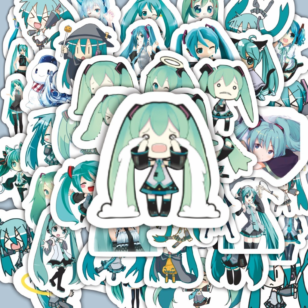 

100PCS Lucu Stiker Anime Hatsune Miku Stiker Aesthetic Stiker Anti Air Stikers Berperekat Waterproof sticker decal buat Motor Helm Buku Journal Koper Casing HP Laptop Botol Minum Hadiah anak