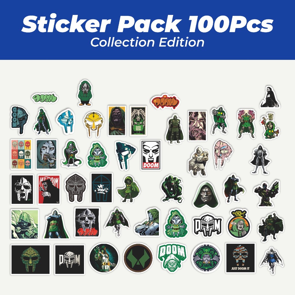 

Hot Stiker MF Doom Series Lucu Anti Air Stikers Berperekat Waterproof Sticker Decal Buat Motor Helm Buku Journal Koper Casing HP Laptop Botol Minum