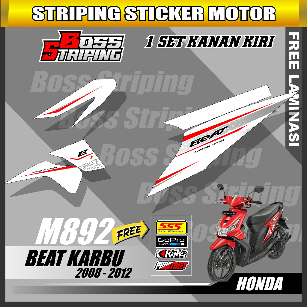 Striping Beat Karbu 2008 2009 2010 2011 - Setiker Sticker Stiker List Variasi Racing Beat Karbu Simp