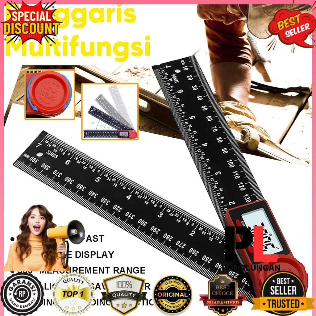 

Huei Penggaris Multifungsi Adjustable Angle Ruler Set 200mm - INU24