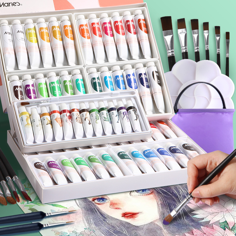 

Marie's Gouache Paint Set,12/18/24/36 Colors x 12ml,0.4fl oz Tubes,Water-Based Pigment for Canvas,Crafts,Painting for Adults