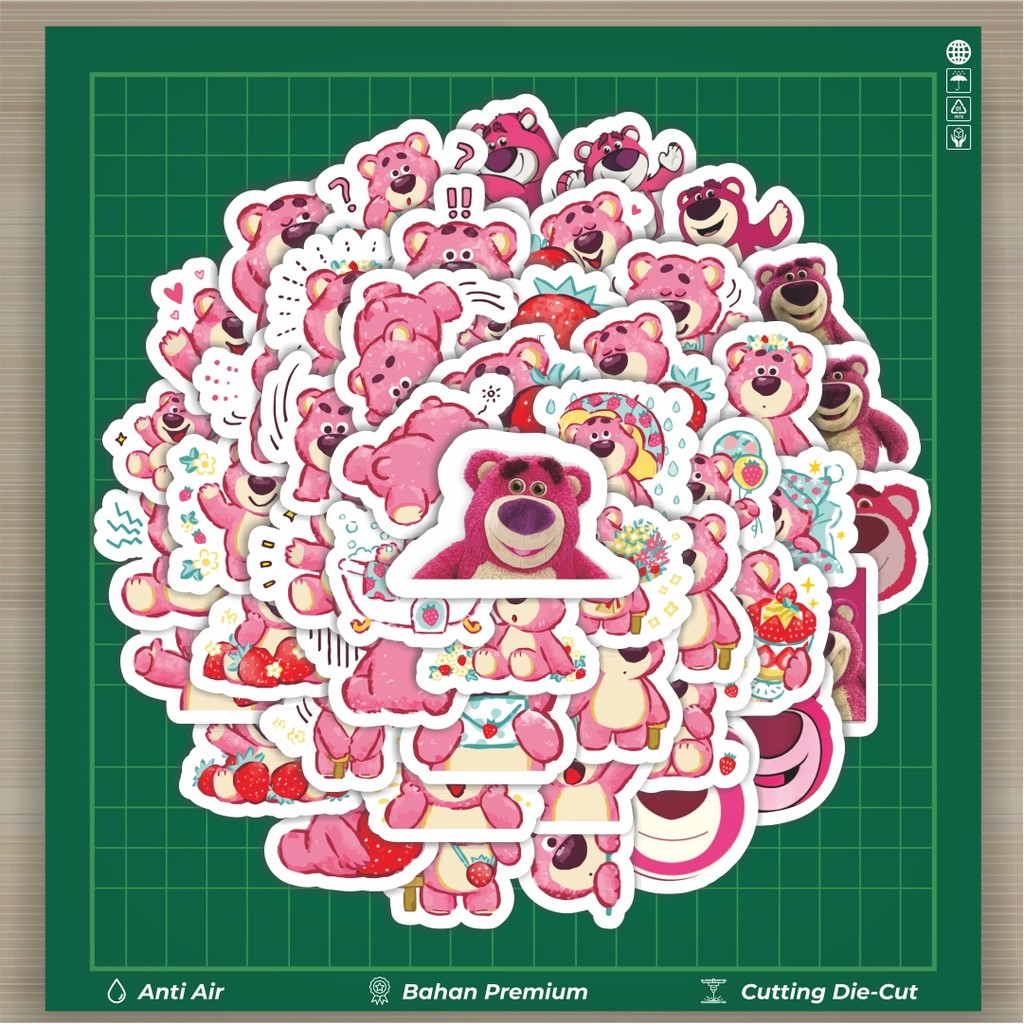 

HOT 50 PCS STIKER Sticker Disney Strawberry Bear ( Lotso) Sticker Stiker Fashion Cars Decal Dingin Kartu Album Custom Vinyl Anti Air- Sticker Aesthetic Buku Journal Koper Casing HP Tablet Laptop Helm Motor Botol Minum