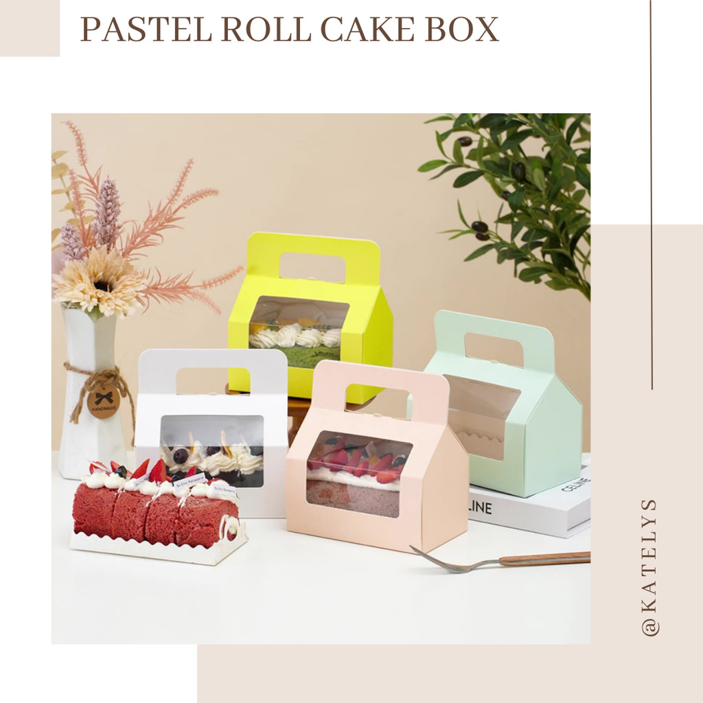 Pastel Roll Cake Box | Kemasan Roll Cake | Box Tempat Kue