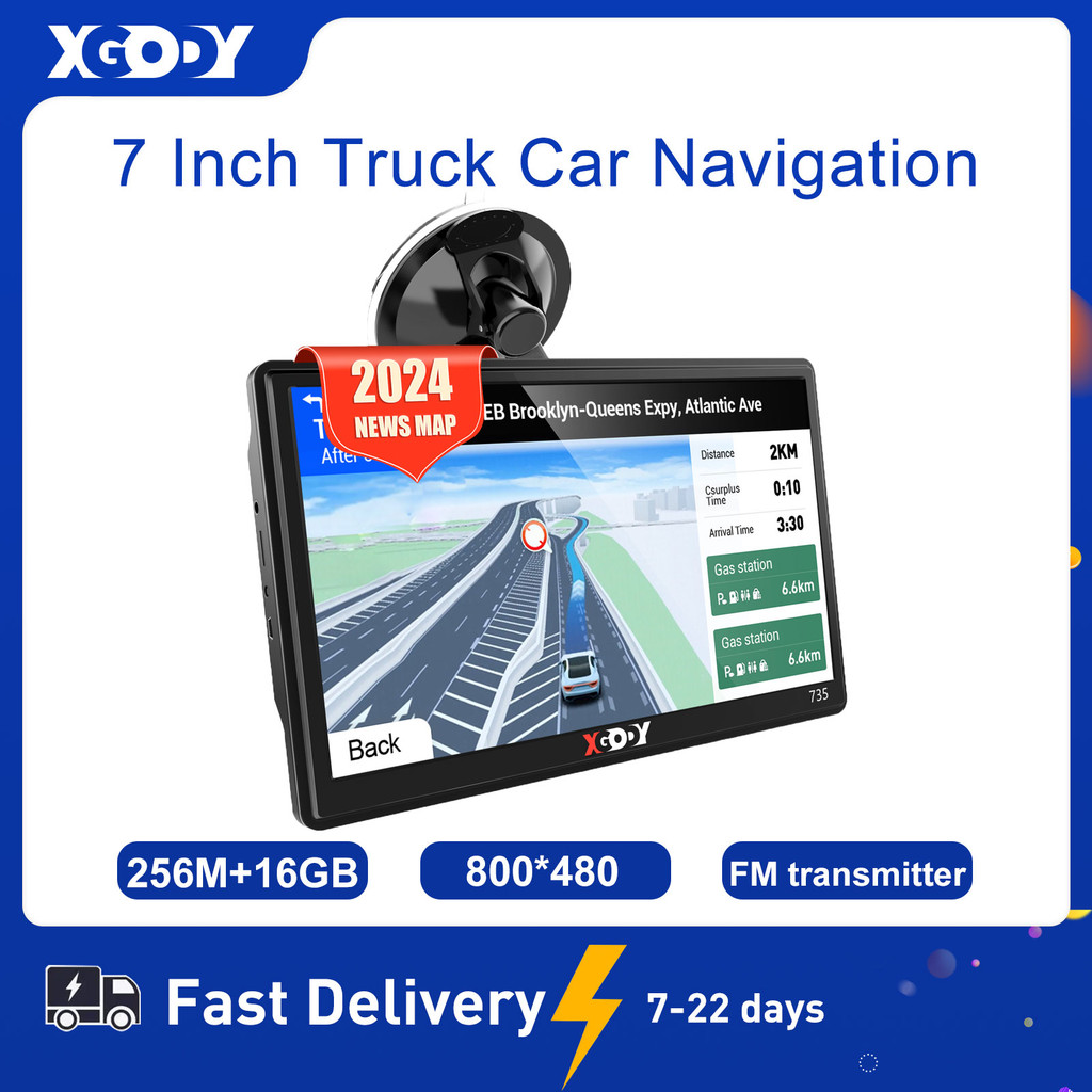 XGODY 735 Navigation Car GPS 7 Inch Truck Car 256M+16GB Capacitive Screen Navigator Camera Optional 