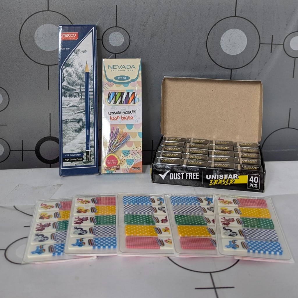 

PAKET HEMAT MURAH BOLPEN, PENSIL, PENGHAPUS, PEMBATAS BUKU BRAVOS SHOP