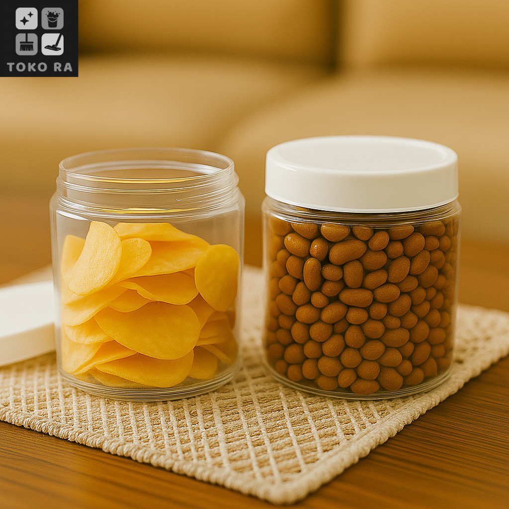 RA Isi 6 pcs toples tabung silinder 650 ml // toples kue kering // toples bumbu dapur