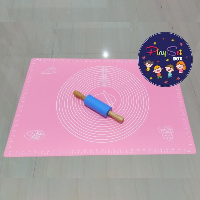 Alas bermain playdough mat, rolling pin anak, alat playdough tools - alas playdough