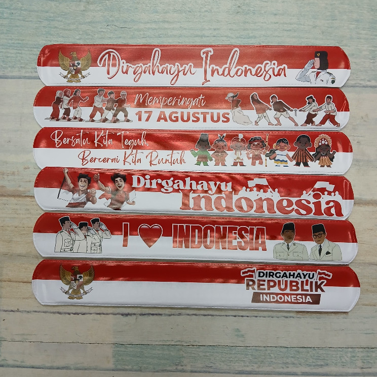 

[DISKON BRUTAL] GROSIR 50 PCS MAINAN ANAK GELANG PENGGARIS MOTIF MERAH PUTIH/KEMERDEKAAN *ACC I LOVE INDONESIA* (PROMO MERDEKA)