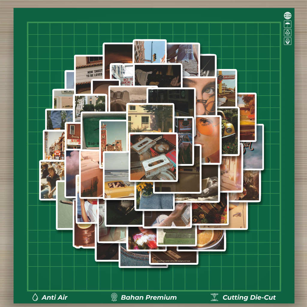 

HOT 50 PCS STIKER Stiker Vintage Tone Color Aesthetic INS Style Stiker Fashion Cars Decal Dingin Kartu Album Custom Vinyl Anti Air- Sticker Aesthetic Buku Journal Koper Casing HP Tablet Laptop Helm Motor Botol Minum