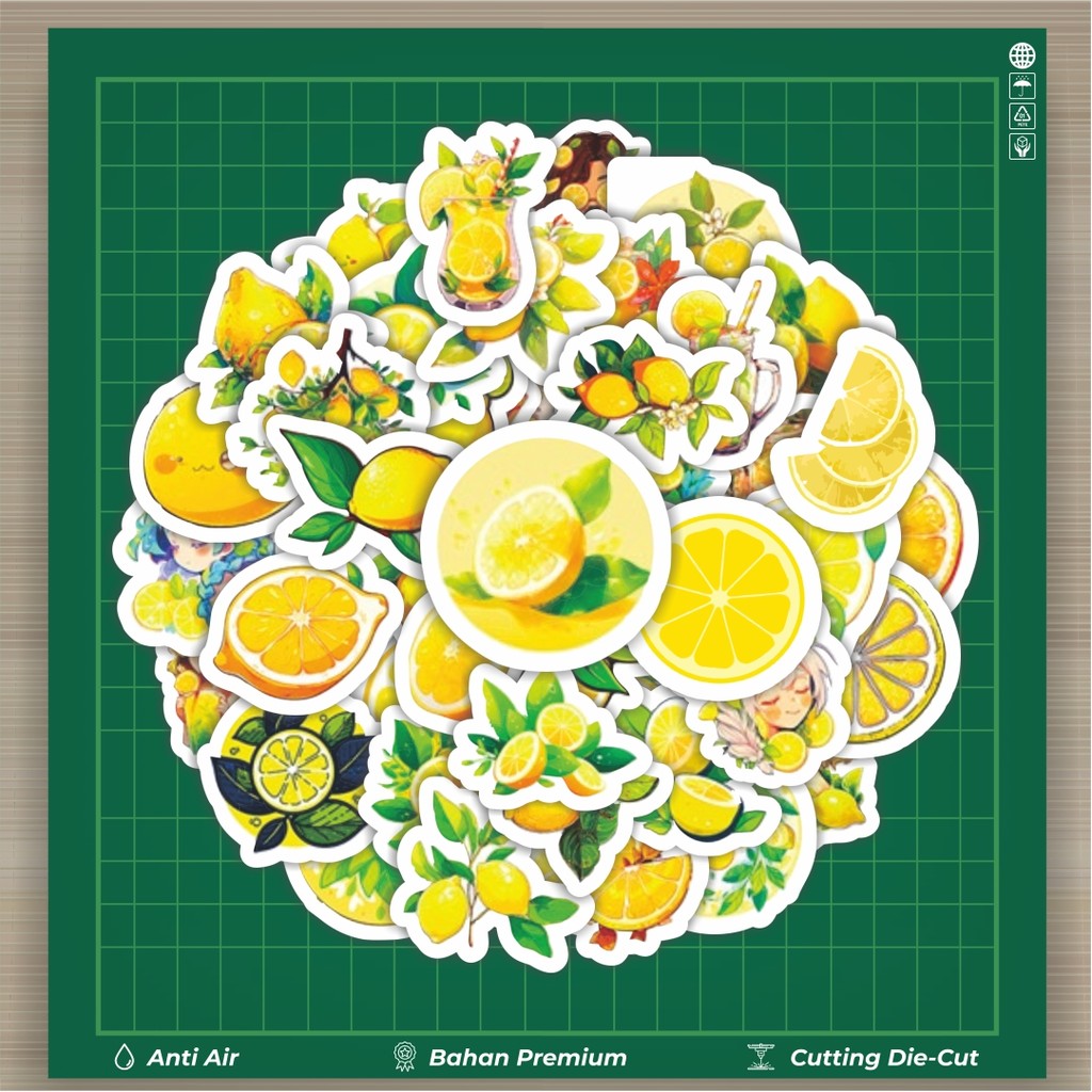 

HOT 50 PCS STIKER Stiker Buah Lemon Stiker Fashion Cars Decal Dingin Kartu Album Custom Vinyl Anti Air- Sticker Aesthetic Buku Journal Koper Casing HP Tablet Laptop Helm Motor Botol Minum