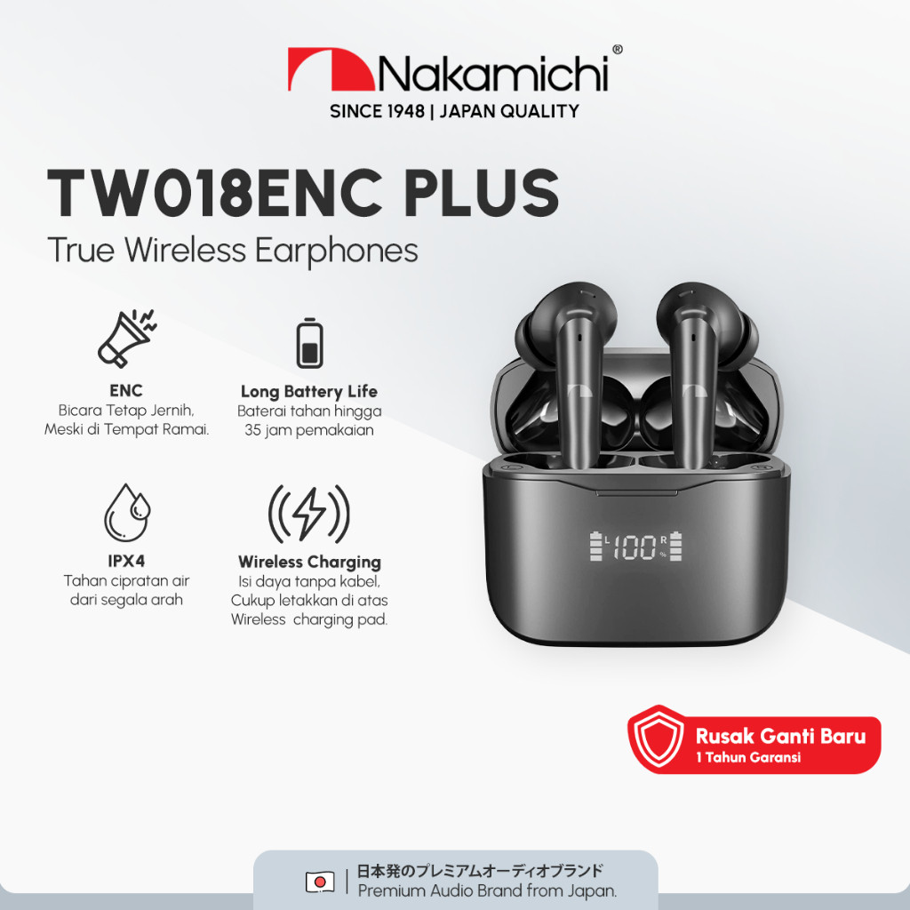 Nakamichi TW018 ENC PLUS True Wireless Earbuds Bluetooth Earphone TWS