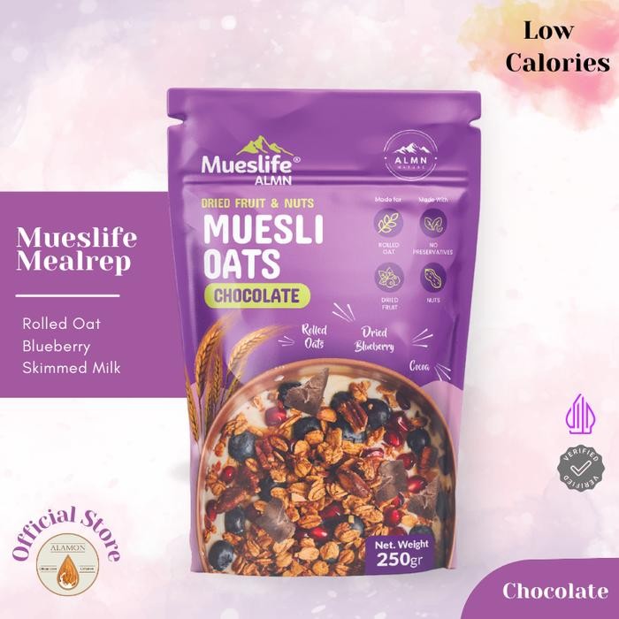 

Terjangkau -[NEW] Detox Meal Replacement - MUESLIFE 12 Serving - Rolled Oat Berry with Skimmed Milk - Rendah Kalori dan Tinggi Serat - MUESLIFE COKLAT