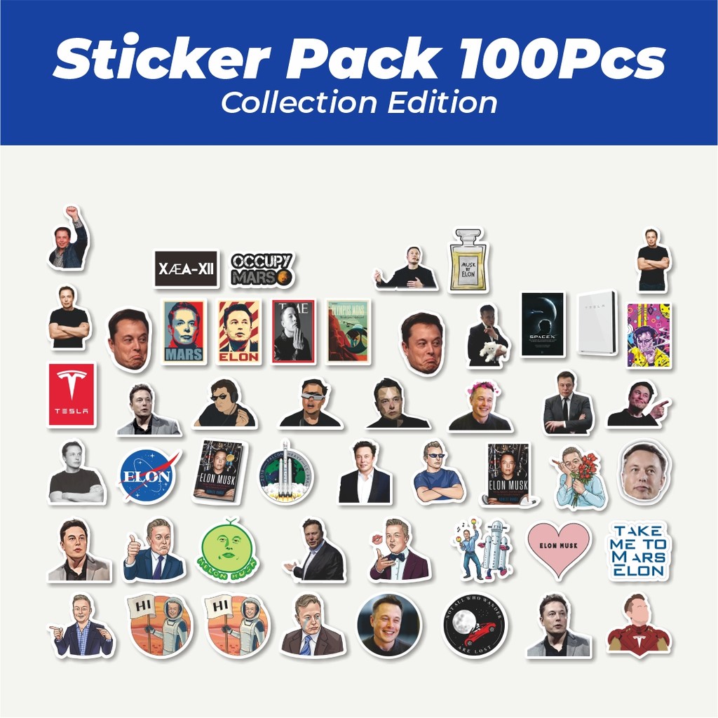 

Hot Stiker Elon Musk Stickers Lucu Anti Air Stikers Berperekat Waterproof Sticker Decal Buat Motor Helm Buku Journal Koper Casing HP Laptop Botol Minum