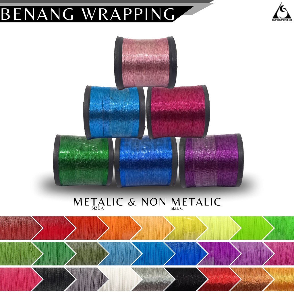 [WARNA LENGKAP] Benang Wrapping NCP Metalic Size A // Non Metalic Doff Polos Size C Untuk Wrap Kolon