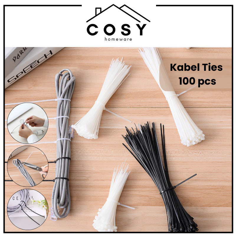 

Kabel Ties 100 pcs Kabel Tis Cable Ties Tali Ties Pengikat Kabel