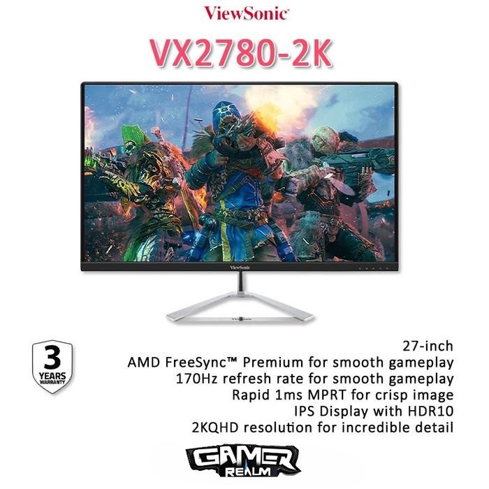 ViewSonic VX2780-2K 27 inch 2K 170Hz 1ms IPS Gaming Monitor