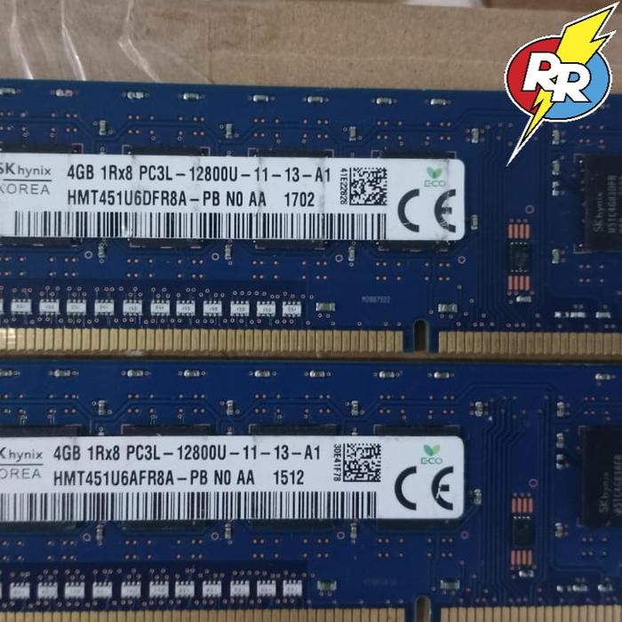 Memori Ram Pc 4GB DDR3  PC3 PC3L 12800U Double ic Merk Sk Hynix mantap seragam original Cabutan pc B