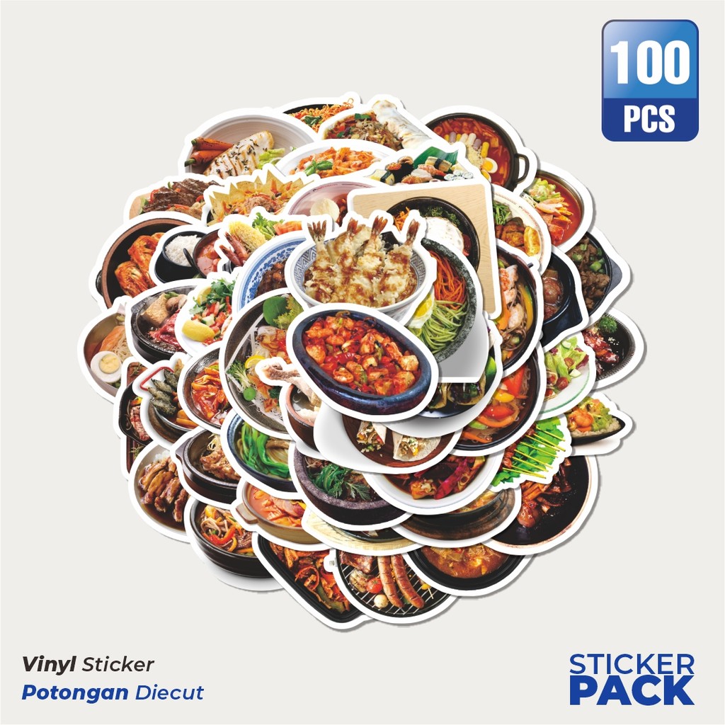 

Super Hemat! 100 PCS Stiker Real Delicious Food Series 1 [Seri Makanan Lezat] Waterproof Aesthetic- Untuk Laptop, Motor, dan Helm - Paper Stationery Pack