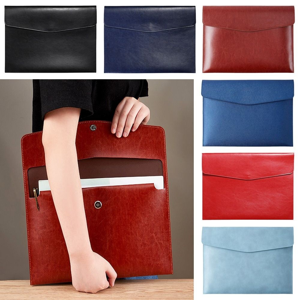 

A4 A6 Leather File Folder Data Package Document Bag Fashion Briefcase Data Contract Bill File Bag School Office Supplies