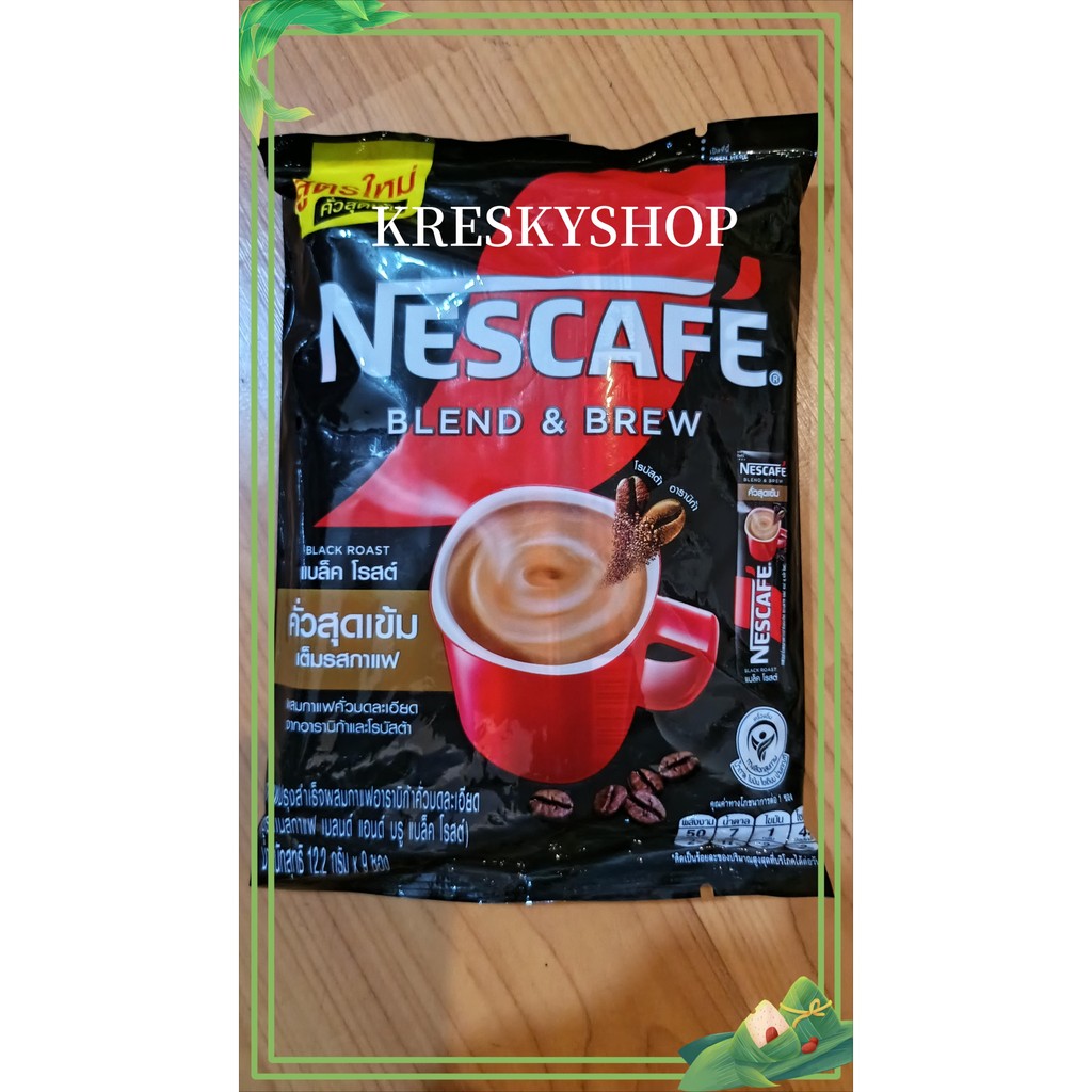 

Nescafe Blend&Brew Black Roast. Mini Pack. 1 pack isi 9 sachet. Original