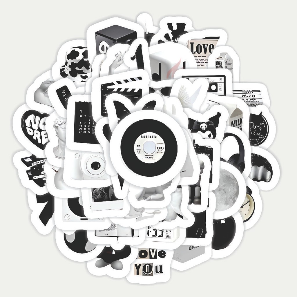 

Sticker Pack Stiker Nordic Classic Black & White [Klasik Nordik Hitam & Putih] | Sticker TUMBLR | Stiker LAPTOP KOPER HELM