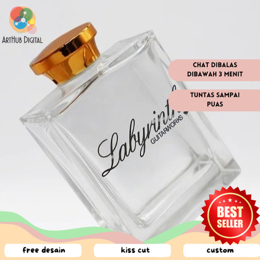 

AHD Stiker Botol Parfum Premium Timbul UV DTF Custom Desain Cetak Label Wewangian