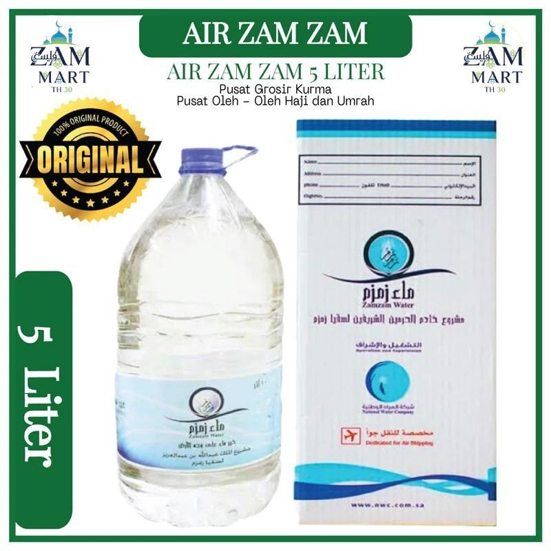 

[ Dijamin Original ] Zam Zam Original 5 Liter Asli Saudi With Barcode