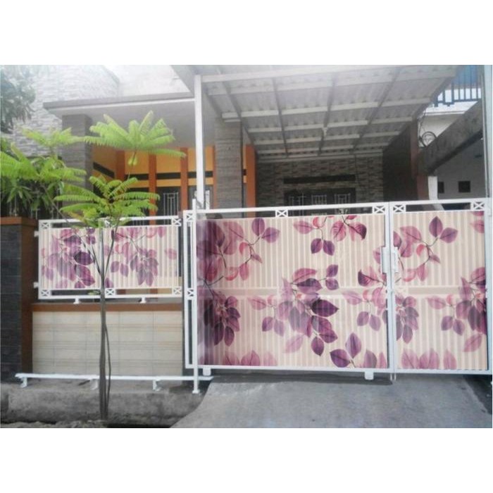 Fiber pagar plastik penutup pagar motif Daun CANTIK