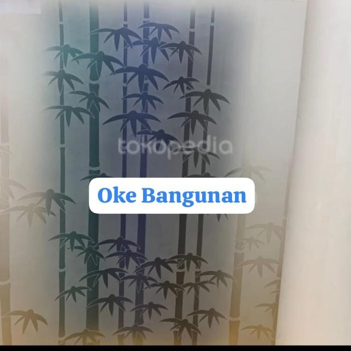 fiber penutup pagar motif bambu - Putih