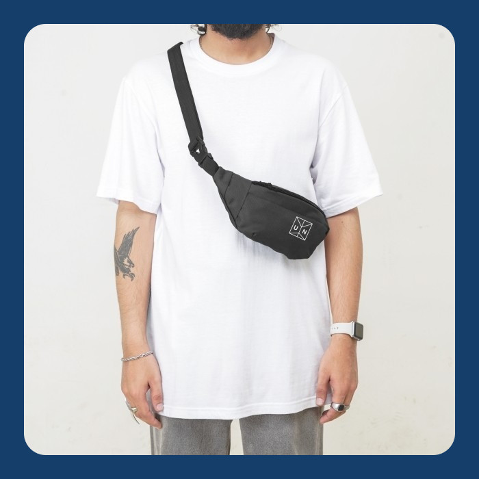 UNKL347 Tas Slingbag Cordura Tas Kecil Motif Black UKKU