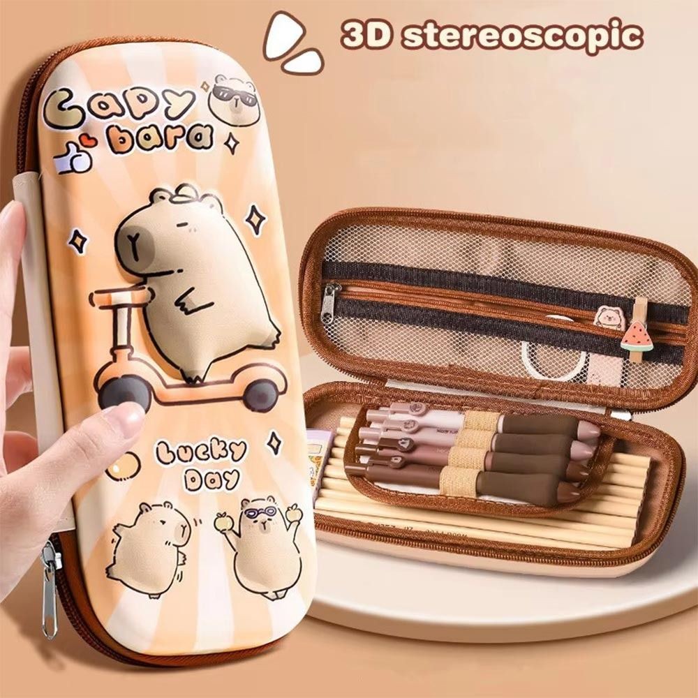 

Large Capacity Pencil Case Drop Resistant Waterproof Pen Bag Capybara/Panda/Astronaut Multi-functional Stationery Box