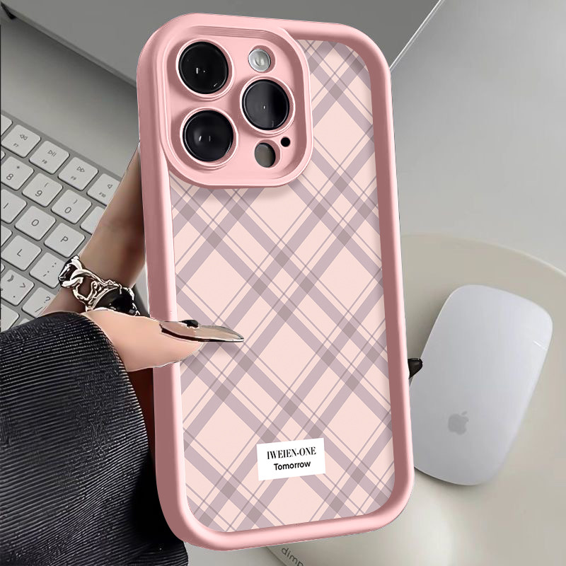 Pink Grid Untuk casing redmi 13 note 12 13c 13 pro 12 hp case 14c 9 11 14 10 8 9a 12c 2022 10c 10s p