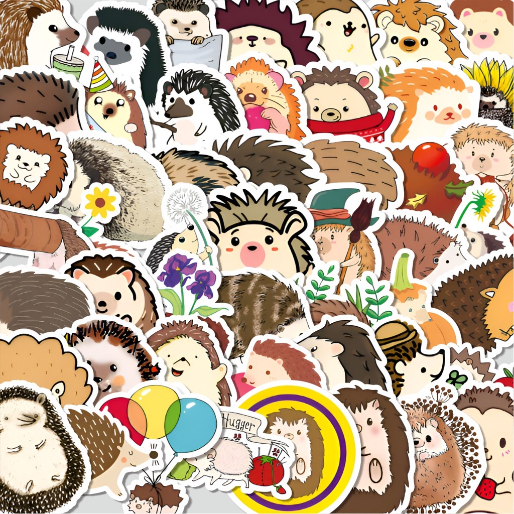 

Stiker Cutting Pack Stiker Hedgehog [Hewan Landak] Isi 100Pcs Series Aesthetic Lucu Keren Untuk Koper Bahan Vynil