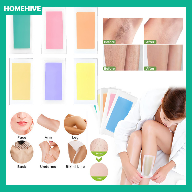 Cold Wax Hair Removal Strip / 10Pcs Hair Removal Strip Waxing / Pencabut Bulu Keti Paha Tangan Badan