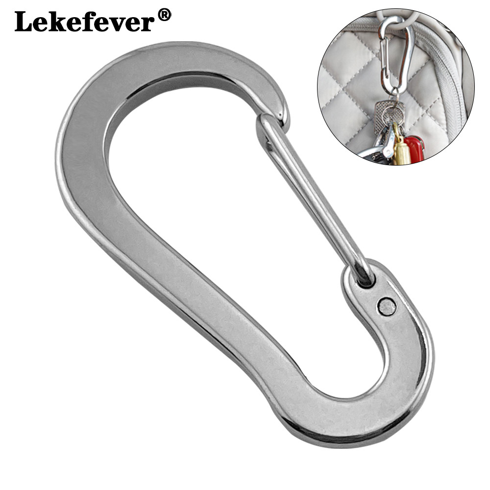 

2/5pcs Stainless Steel Spring Keychain Lobster Clasp Buckle Outdoor Camping Mountaineering Buckle Mini D-type Buckle Tool Clips